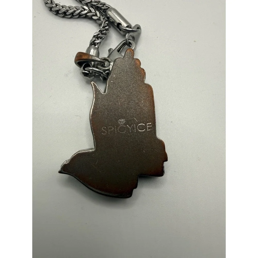 Men's‎ Catholic Christian Prayer Praying Hands Stainless Steel Pendant Necklace